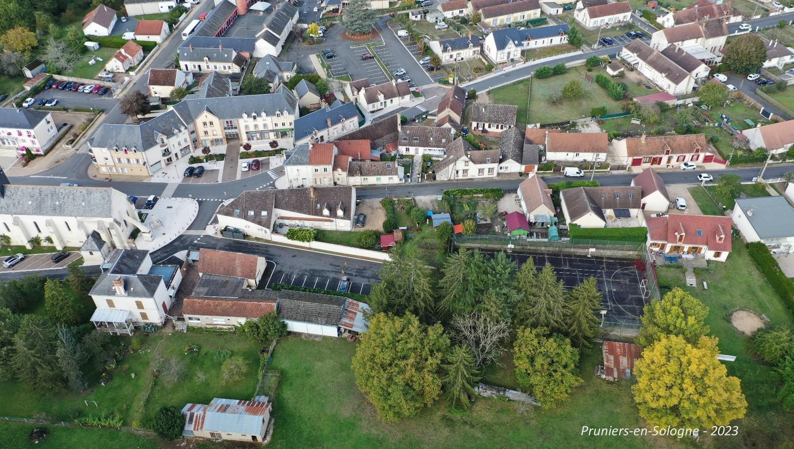 vue aérienn Pruniers en sologne